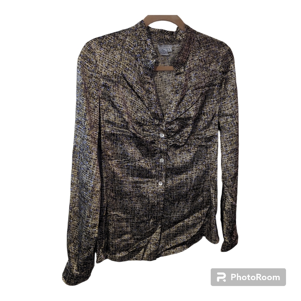 Worth New York Multicolored Long Sleeve Blouse